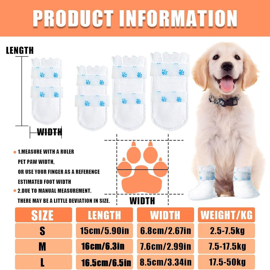 Disposable Dog Boots with Self-Adhesive Bandage for Paw Protection