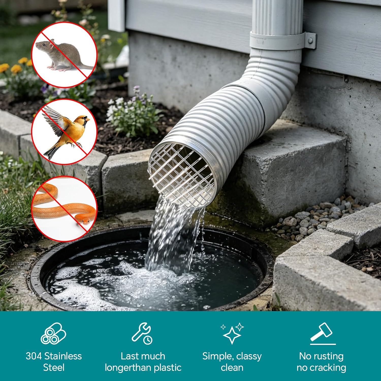 304 Stainless Steel Gutter Guard for Pipes & Vents