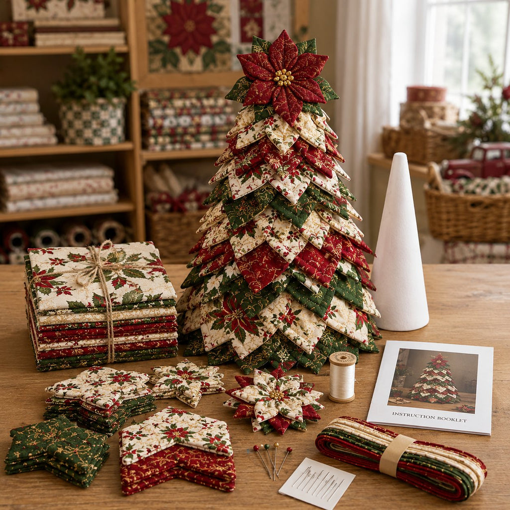 LAST DAY 69% OFF DIY Quilted Santa Christmas Tree Kit – Handmade Holiday Craft & Festive Tabletop Decor