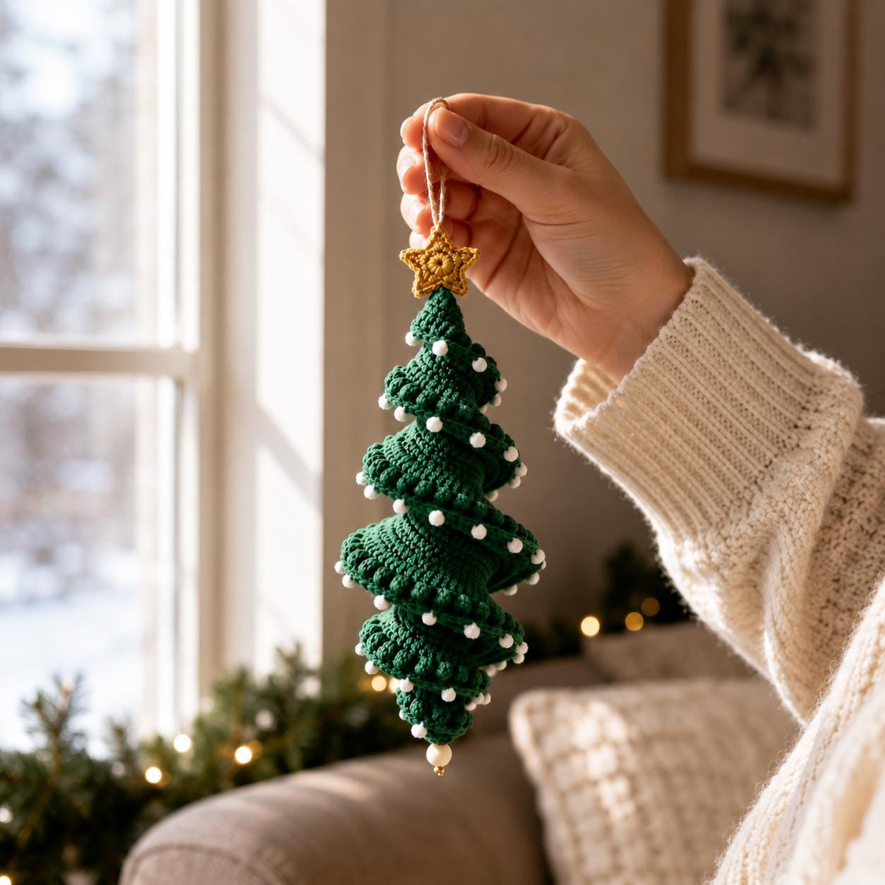 Crochet Snowman Spiral Ornament DIY Kit