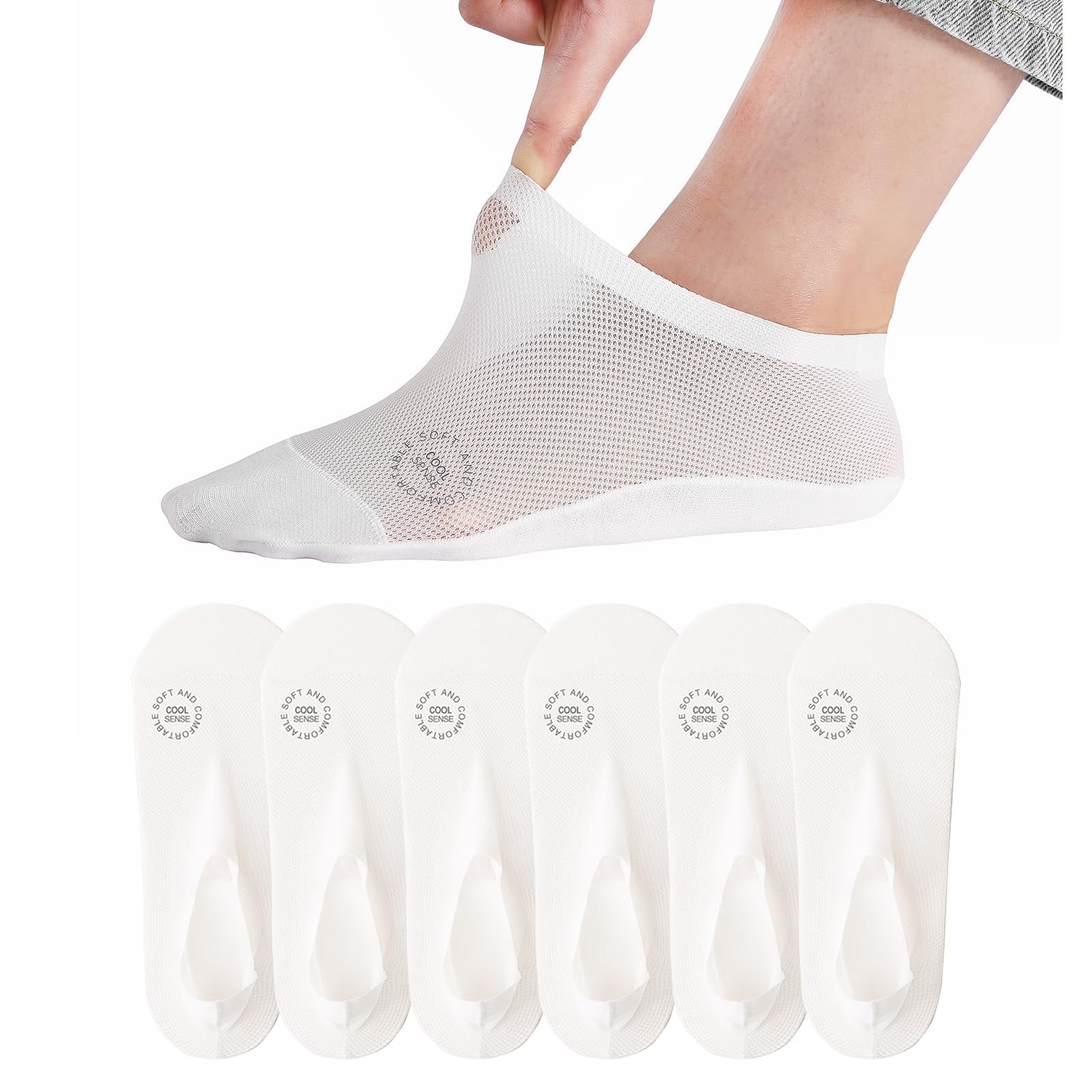 3-Pair Invisible Grip Socks Pack Breathable | Low-Cut | Anti-Slip | Sweat-Absorbing
