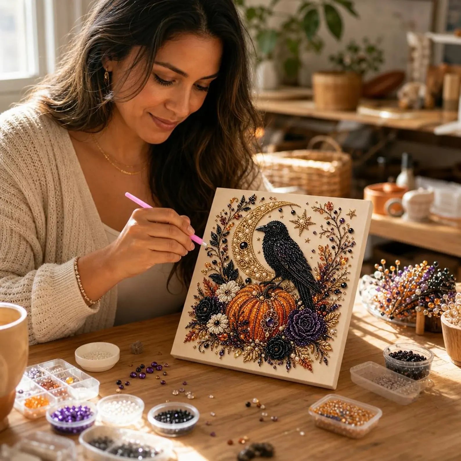 Halloween Pearl Art DIY Kit - Crow