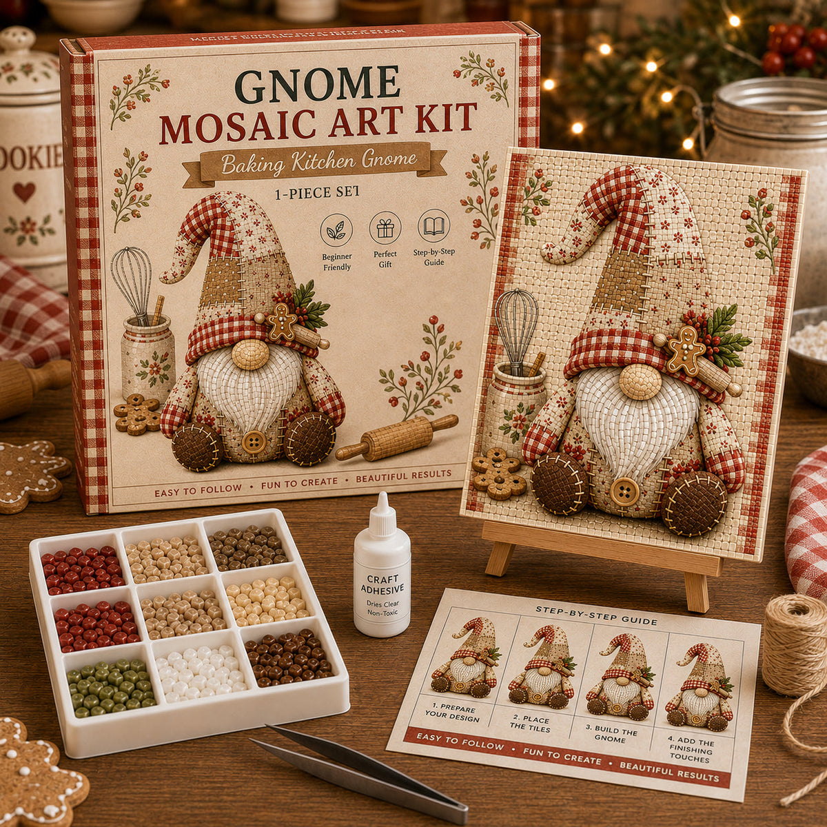 Last Day BUY 3 GET 1 FREE Gnome Mosaic Art Kit – Create Your Own Charming Handmade Masterpiece