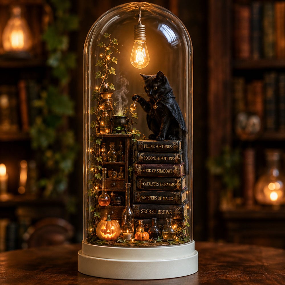Last Day 49% OFF – Halloween Glass Dome Miniature Scene Ambient Lamp