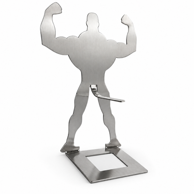 Funny Stainless Steel Sausage Grill Rack – Muscle Man BBQ Holder