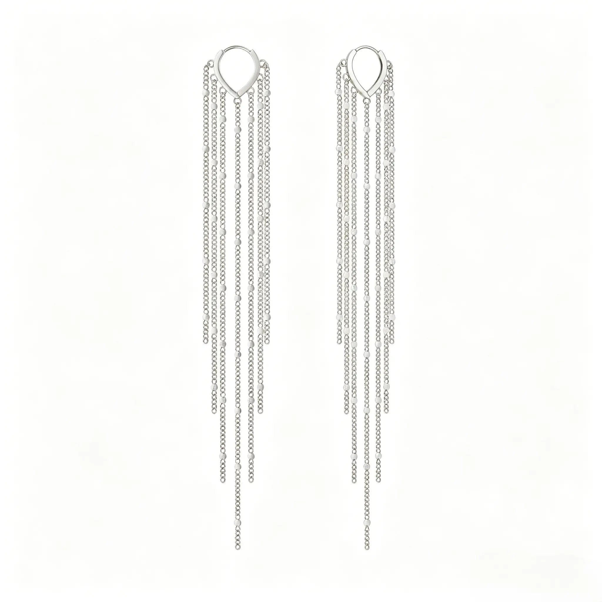 14K Gold Plated Long Tassel Threader Earrings for Women