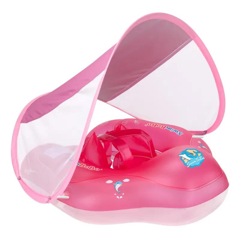 Baby Inflatable Swim Ring with Removable Sun Canopy – Safe Kiddie Pool Float with UV Protection & Support Seat for Toddlers