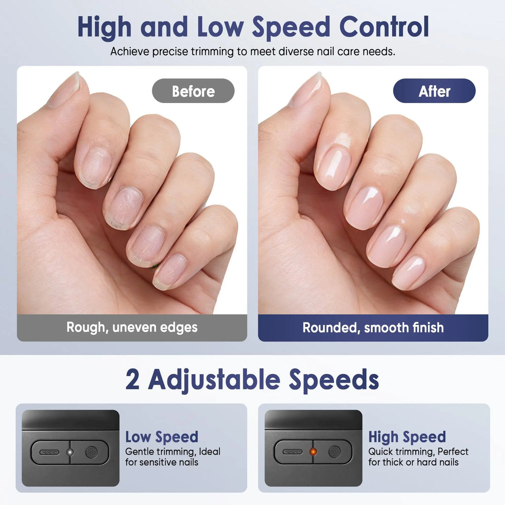 3-in-1 Electric Nail Clipper & Polisher – Automatic Nail Trimmer with LED Light, Safe Nail Grinder for Adults & Kids