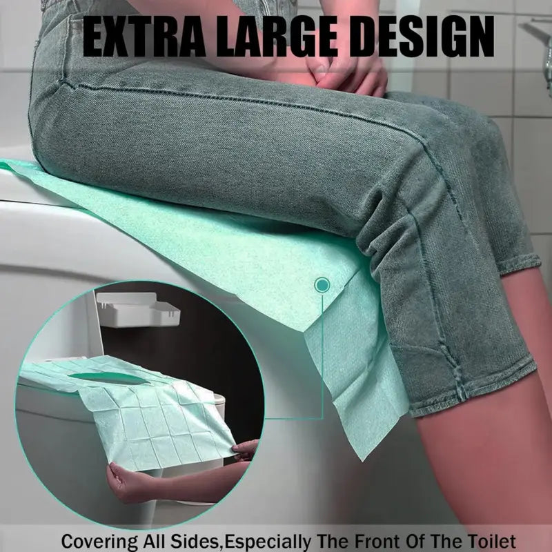 Disposable Toilet Seat Covers – Portable Hygienic Toilet Protectors for Travel, Public Restrooms, Fits All Seat Shapes