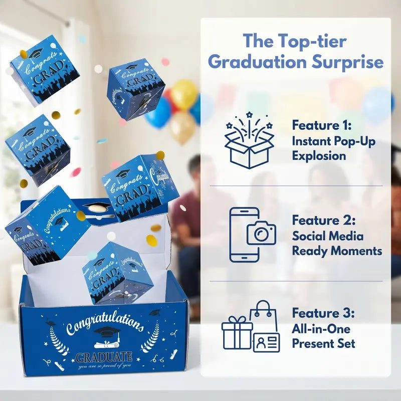 2026 Graduation Surprise Pop-Up Gift Box – Exploding Money Box & Celebration Gift Set