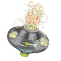 80ML Electric Flying Saucer Bubble Machine – Automatic Rotating Bubble Gun with LED Lights & Obstacle Avoidance for Outdoor Fun
