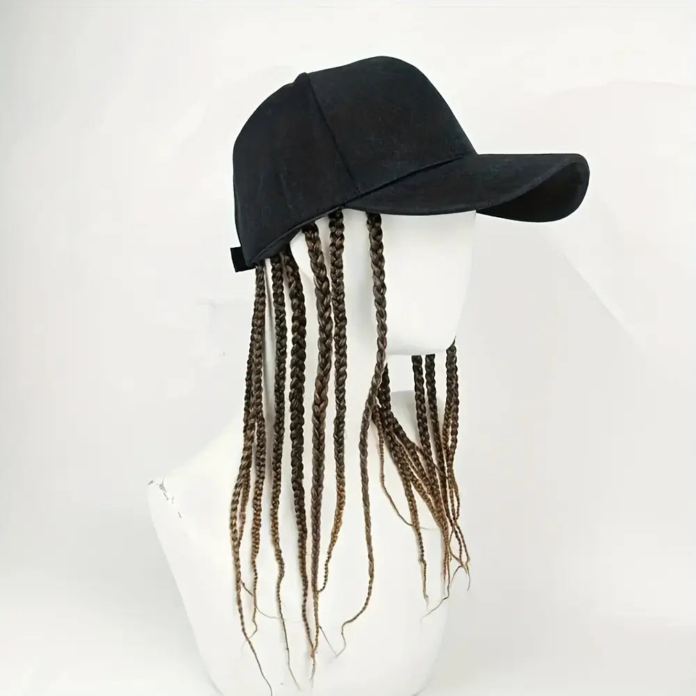 Braided Wig Baseball Cap – Snapback Hat with Attached Dreadlock Braids