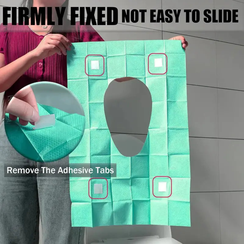 Disposable Toilet Seat Covers – Portable Hygienic Toilet Protectors for Travel, Public Restrooms, Fits All Seat Shapes