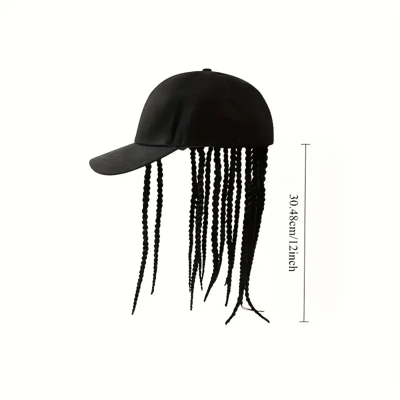Braided Wig Baseball Cap – Snapback Hat with Attached Dreadlock Braids