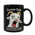 Funny Scream Goat Mug – “I’m Not Yelling, I’m Passionate About Coffee” Ceramic Coffee Cup