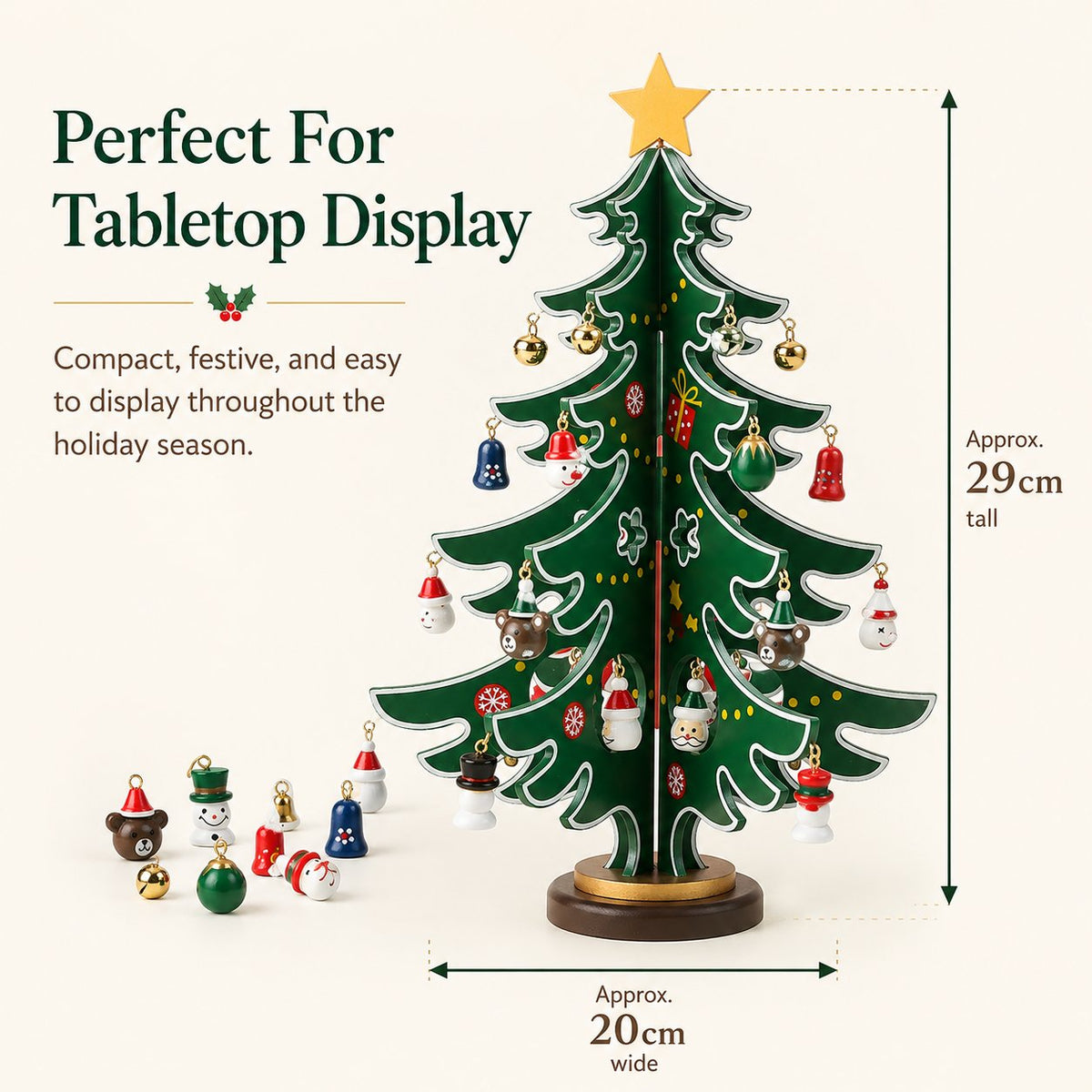 24-Day Wooden Christmas Tree Advent Calendar