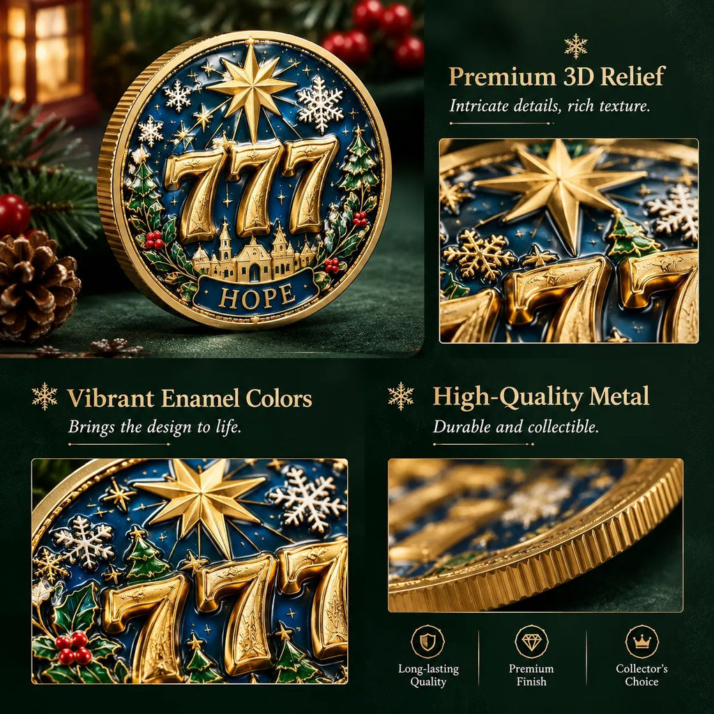 Lucky 777 Christmas Blessing Coin — Holiday Collectible Keepsake  - image 2