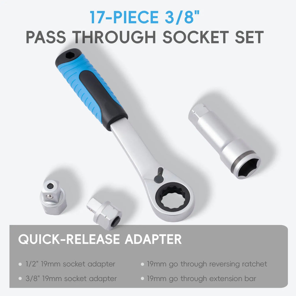 17PCS Pass Through Socket Set