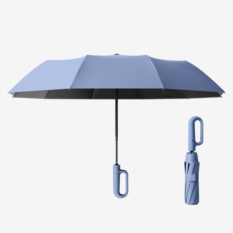 Creative Ring Buckle Windproof Reinforced Umbrella – Automatic Folding Sun & Rain Umbrella