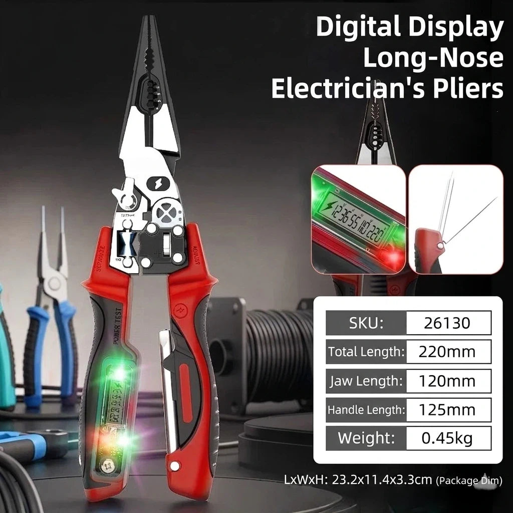 9-in-1 Multi-Functional Digital Display Electrician’s Pliers