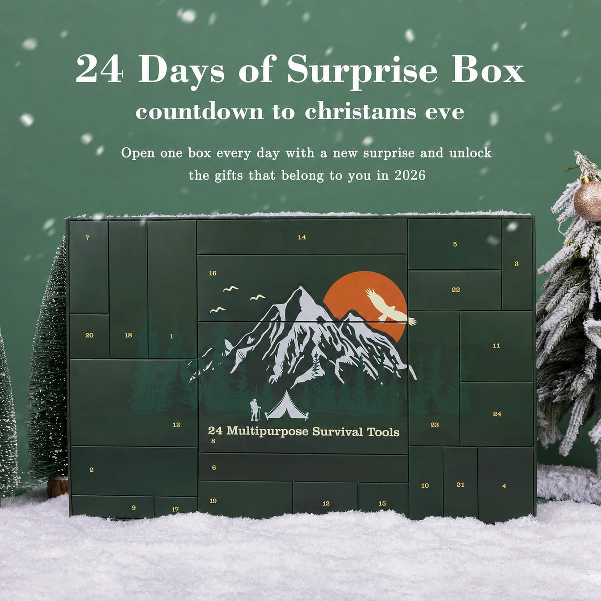 24-Day Survival Advent Calendar-Emergency Gear Countdown Gift Set