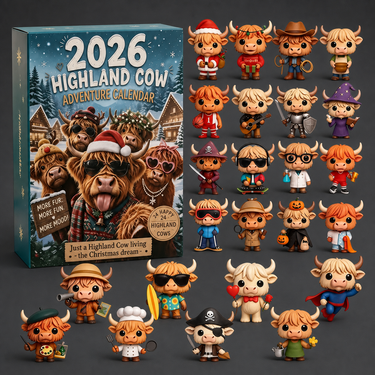 Winter Highland Cow Advent Calendar