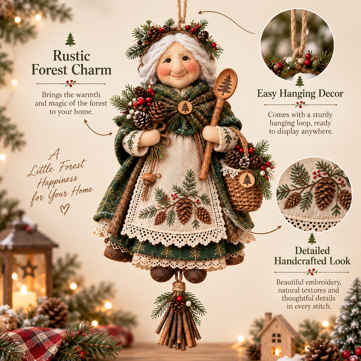 Handmade Good Luck Granny Chase Away Worries, Bring Home Warmth