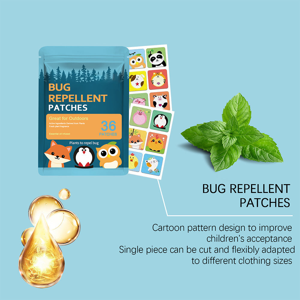 36 PCS Cute Cartoon Mosquito Repellent Stickers – Safe for Kids & Adults