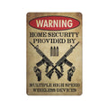 "Home Security Provided by Multiple Wireless Devices" Funny Metal Sign - 8×12 Inch