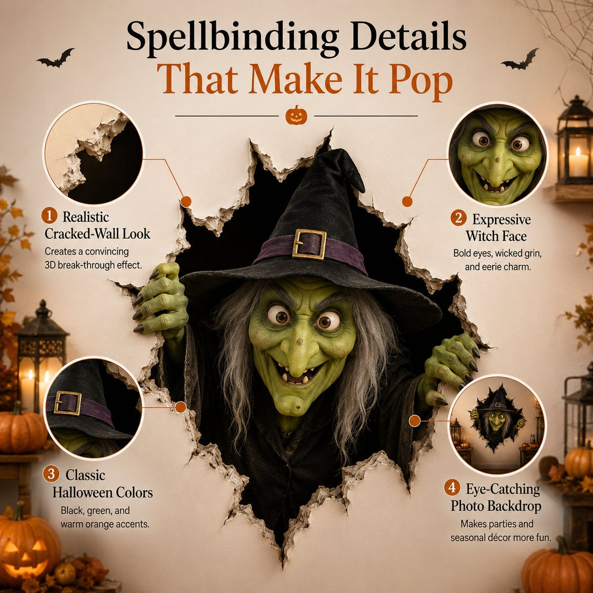 Last Day 50% OFF-Halloween Break-In 3D Wall Decals