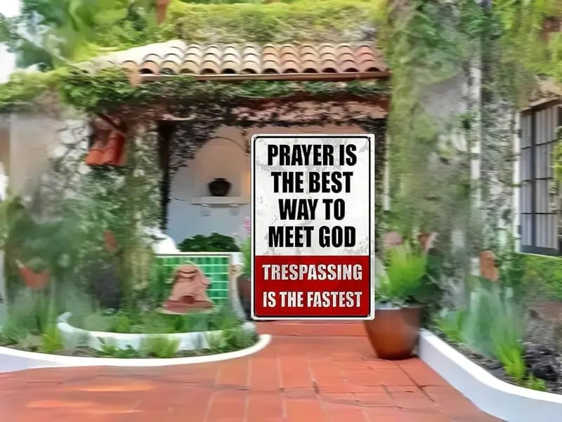 Funny "No Trespassing" Metal Warning Sign