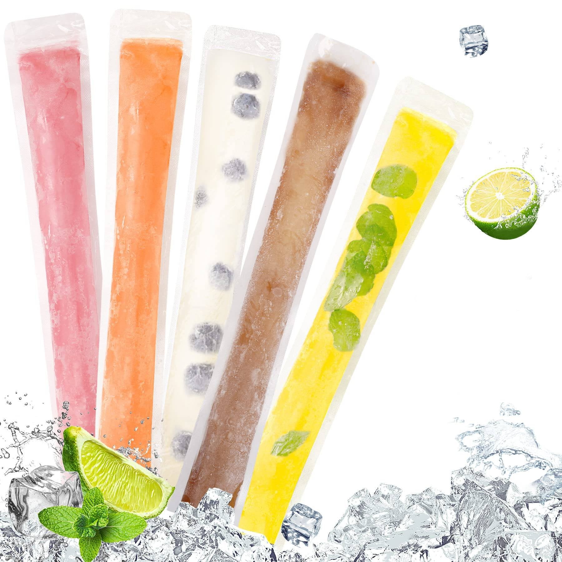 100 PCS Food-Grade Disposable Ice Popsicle Bags