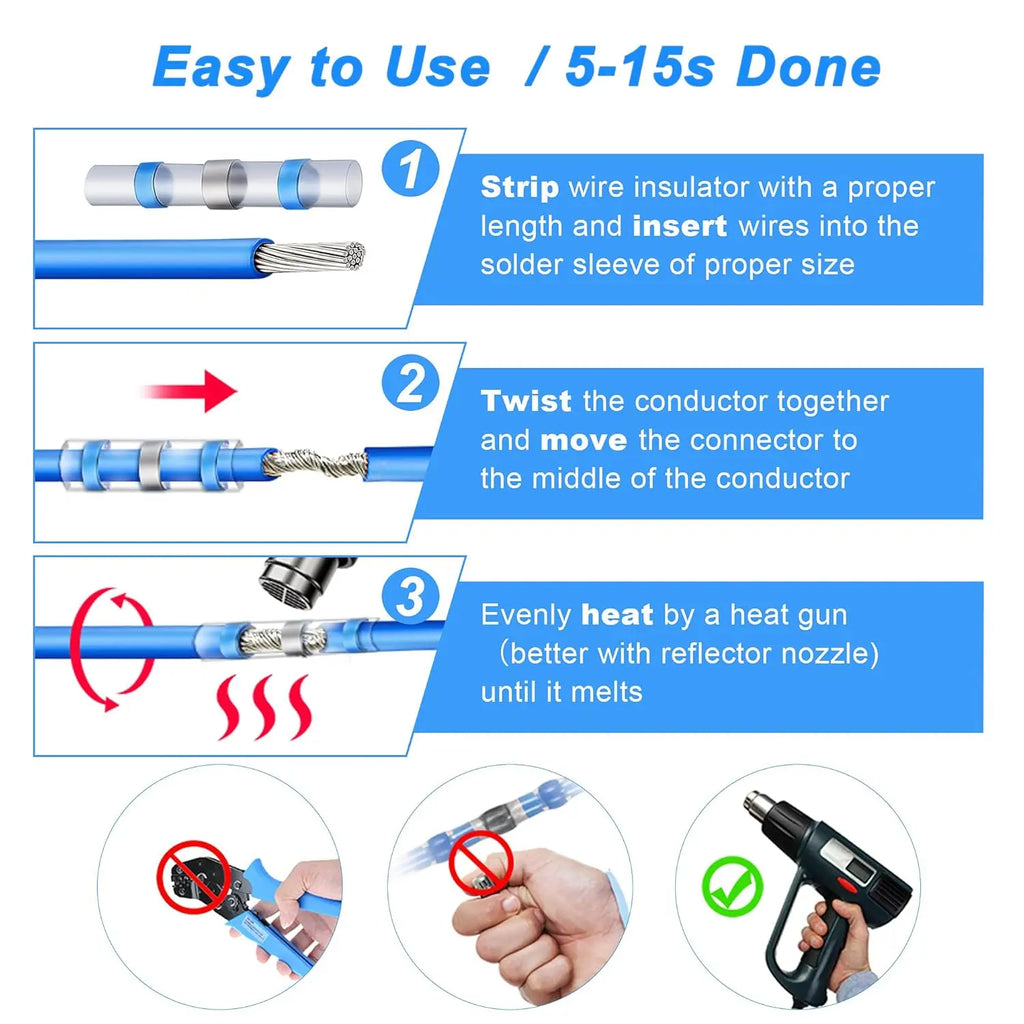300PCS Waterproof Solder Seal Wire Connectors Kit
