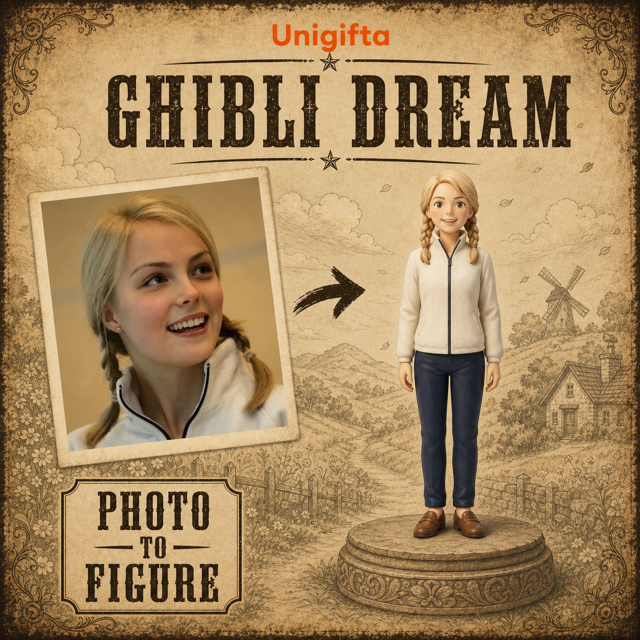 Custom Ghibli Figurine – Personalized 3D Avatar