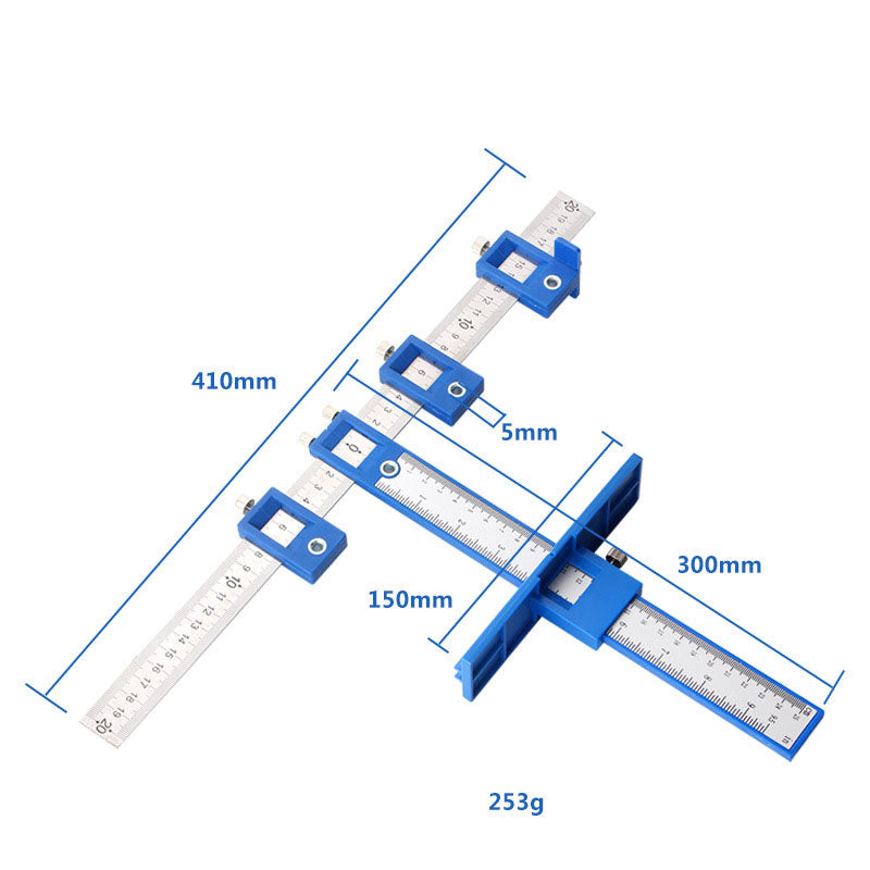 Cabinet Hardware Jig – Handle Template with Engraved Rulers & Self‑Punching Centre