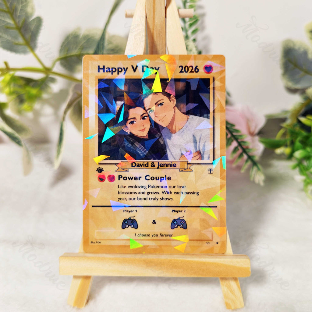 Custom Anniversary Card Couple Photo Anime Style