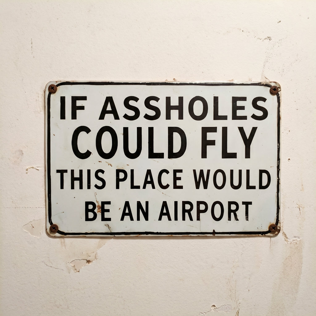 Funny "If Assholes Could Fly" Vintage Metal Sign – Hilarious Man Cave Wall Decor