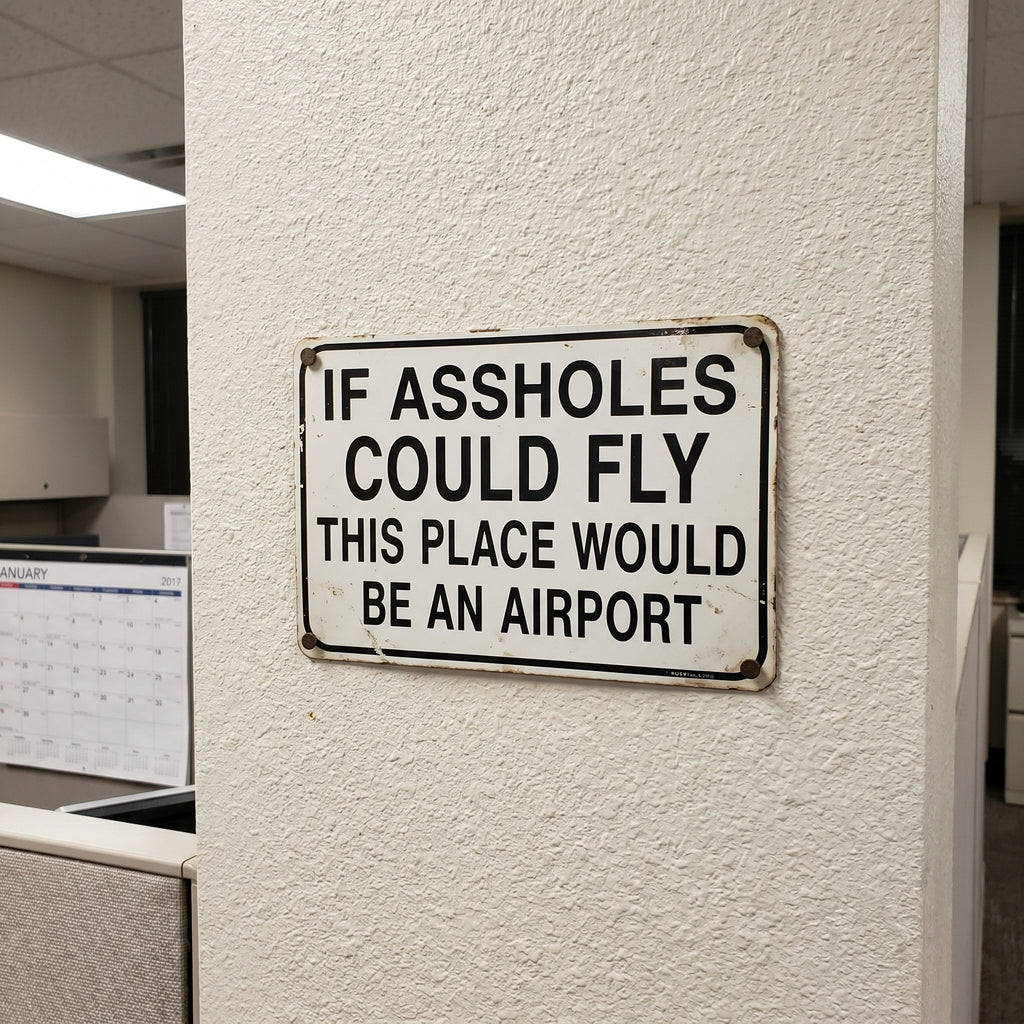 Funny "If Assholes Could Fly" Vintage Metal Sign – Hilarious Man Cave Wall Decor