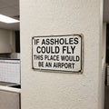 Funny "If Assholes Could Fly" Vintage Metal Sign – Hilarious Man Cave Wall Decor
