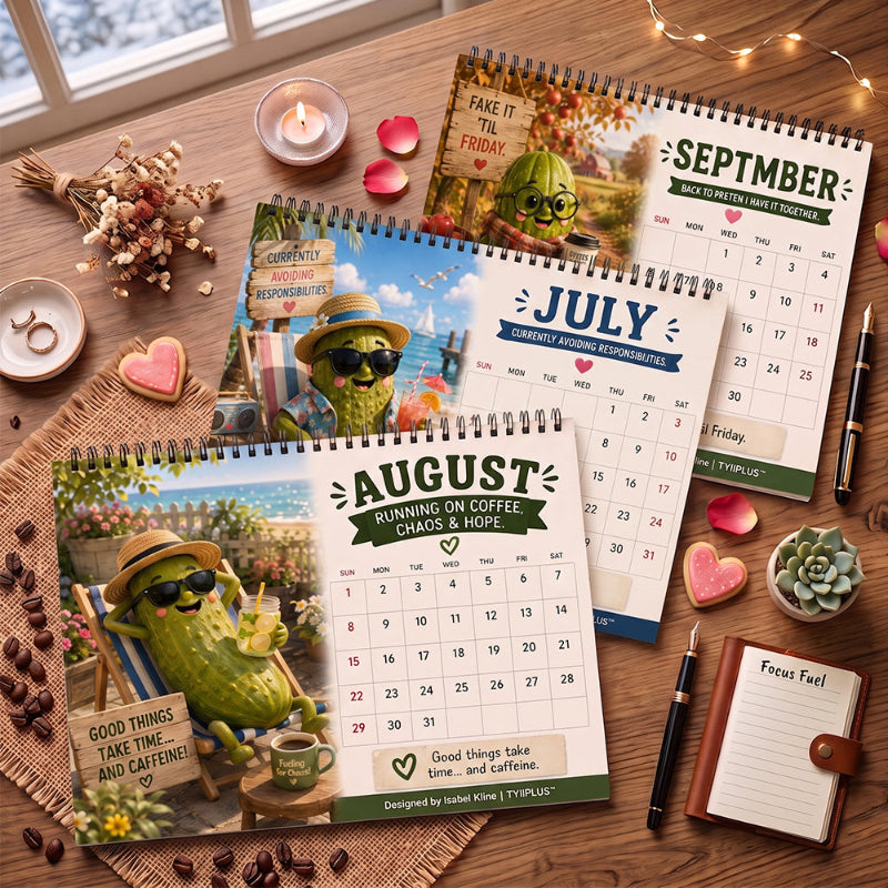Big Dill 2027 Funny Pickle Desk Calendar | Original Artwork by Isabel Kline | TYIIPLUS