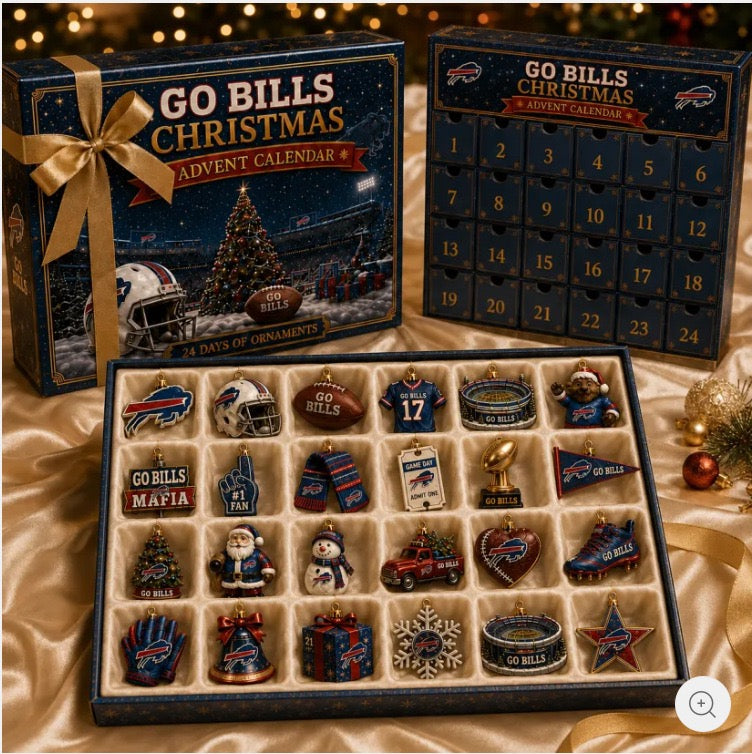 2026 Go Bills Christmas Advent Calendar – 24-Day Holiday Countdown with Collectible Keepsake Ornaments