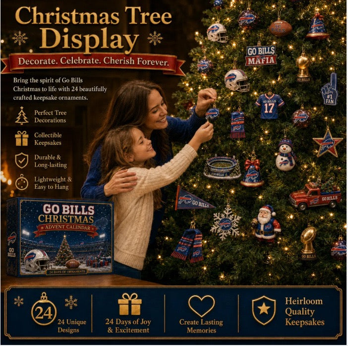 2026 Go Bills Christmas Advent Calendar – 24-Day Holiday Countdown with Collectible Keepsake Ornaments