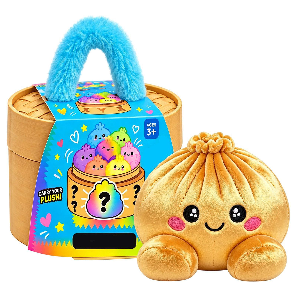 Cute Plush Dumpling Blind Box Steamer Basket – Soft Squishy Stress Relief Stuffed Animal Gift for Kids & Kawaii Lovers