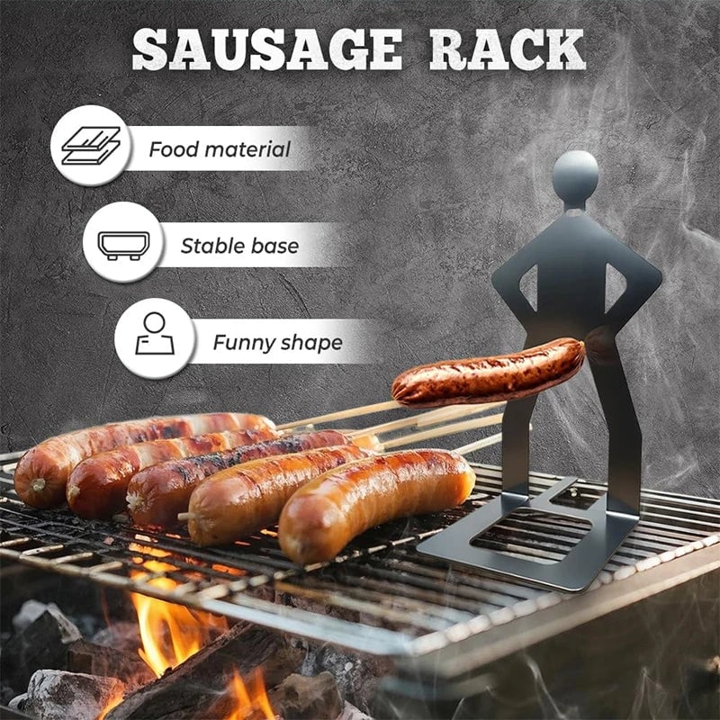 Funny Stainless Steel BBQ Sausage Holder