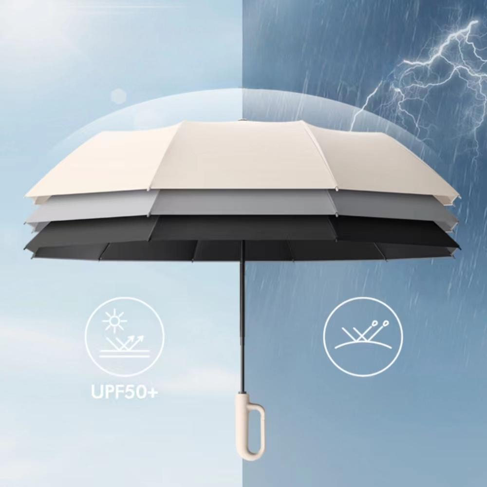 Creative Ring Buckle Windproof Reinforced Umbrella – Automatic Folding Sun & Rain Umbrella
