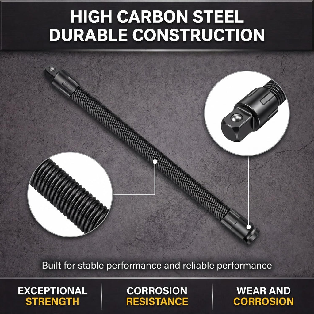 1/2" Drive Flexible Socket Extension Bar & Universal Joint Set
