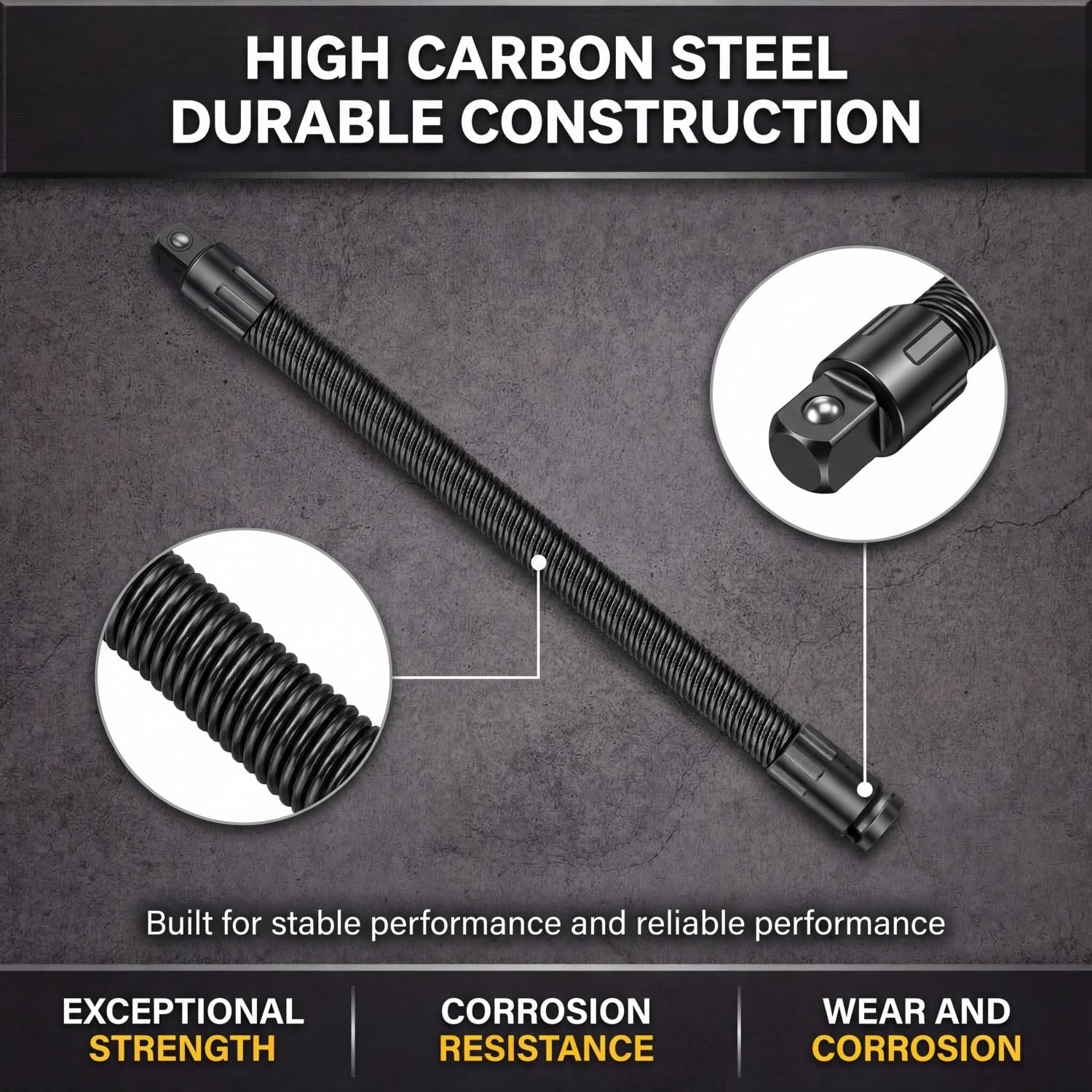 1/2" Drive Flexible Socket Extension Bar & Universal Joint Set