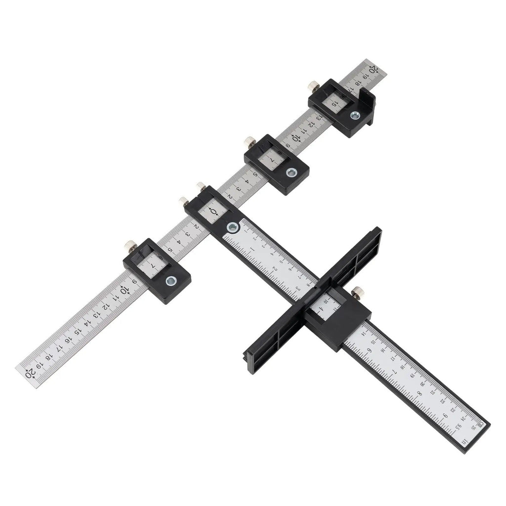 Cabinet Hardware Jig – Handle Template with Engraved Rulers & Self‑Punching Centre