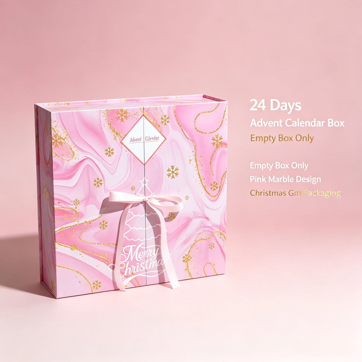 24-Day DIY Advent Calendar Gift Box – Empty Christmas Countdown Box with 24 Compartments