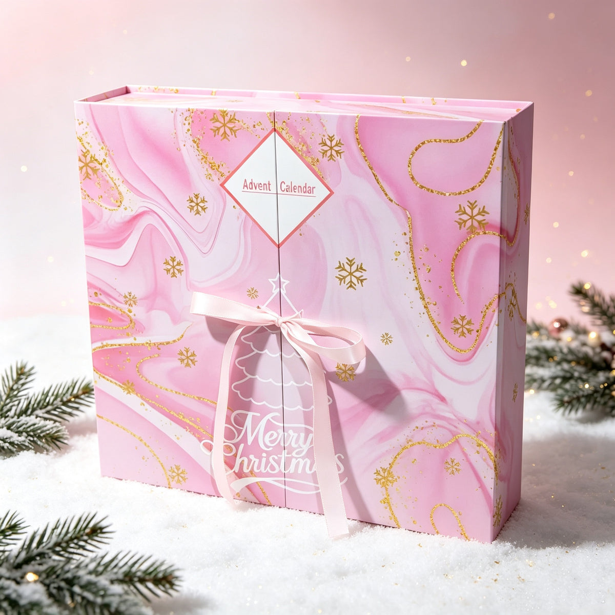 24-Day DIY Advent Calendar Gift Box – Empty Christmas Countdown Box with 24 Compartments